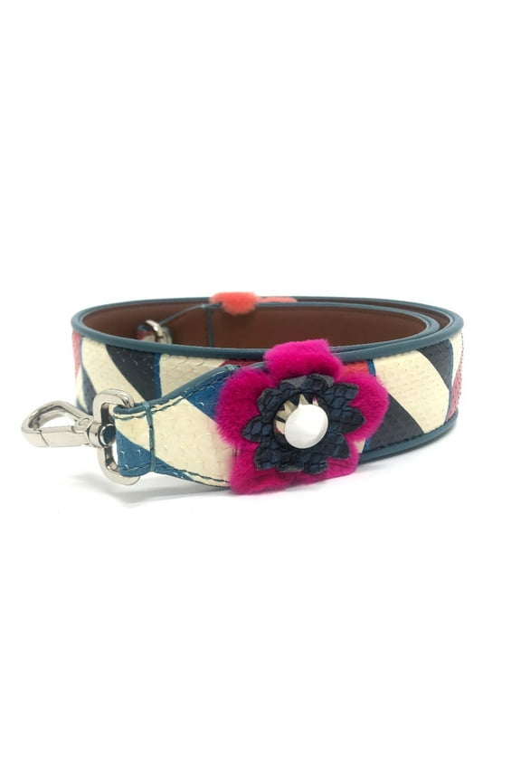 Pre-Owned Fendi 8AV077 Flower studs bags bag accessories Shoulder strap Multicolore... (Good)