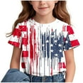 thumbnail image 2 of Freshbabe Kids 4th Of July Flag Print Crew Neck T-Shirt Patriotic Casual Breathable Summer Tops Multiple Colors Sizes, 2 of 6