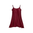 thumbnail image 5 of QQAMB Nightgown for Women Loose Sleepwear V-Neck Soild Color Pajama Dress Soft Nightshirt Sleeveless Nightdress Chemise Wine XL, 5 of 6