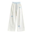 thumbnail image 2 of XXWXYD Girls Wide Leg Sweatpants Butterfly Embroidery Casual Loose Trousers Elastic Drawstring Waist Soft Knit Pants with Pockets for Cute Girls School, 2 of 4