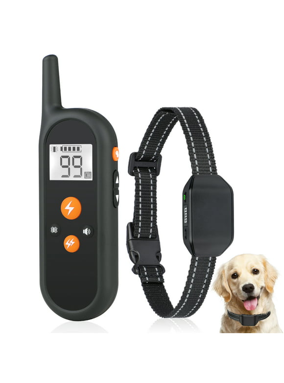 PcEoTllar Shock Collar with Remote 1000ft,  4 Modes Beep Vibration Shock Dog Training Collar,IPX7 Waterproof Dog Bark Collar for Training Small Medium Large Dogs