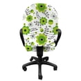 thumbnail image 3 of Floral Office Chair Slipcover, Fresh Tones Spring Blossoming Leaves Ornaments Plain Background, Protective Stretch Decorative Fabric Cover, Standard Size, Yellow Green Fern Green, by Ambesonne, 3 of 5