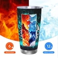 thumbnail image 5 of Lsque Geometry Dash Pattern 20oz Car Cup with Lid and Straw, Insulated Coffee Cup with Straw Topper, Spill Proof Travel Coffee Mug, Stainless Steel Tumble, 5 of 8