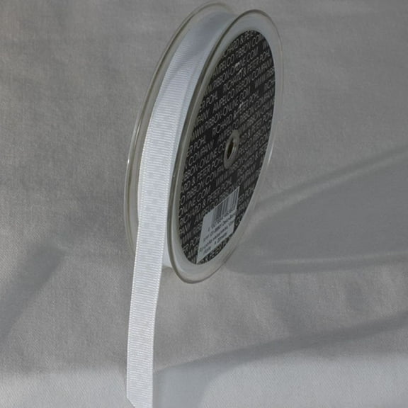 The Ribbon People White Polka Dots Patterned Grosgrain Ribbon 0.3" x 22 Yards