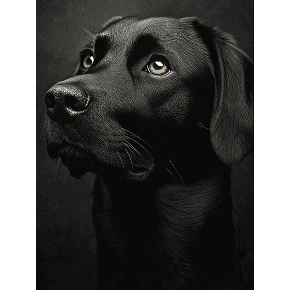 Black Labrador Dog Portrait Decoration Painting/Canvas Art, Perfect for Living Room, Bedroom, Office, Dining Room, Kitchen, Study, Home Decor, Pet Lover Gift, and Dog Breed Art Collection.