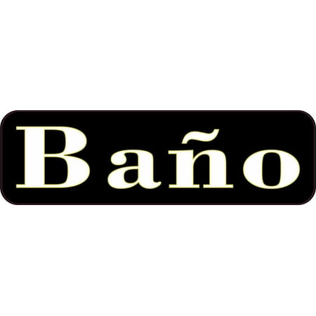 10in X 3in Ba O Sticker Vinyl Spanish Restroom Business Door Sign