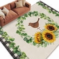 thumbnail image 6 of Spring Eucalyptus Sunflower Area Rug 6x9 Washable Rug Non Slip Farmhouse Birds Rustic Burlap Large Area Rug Soft Stainresistant Indoor Floor Carpet for Living Room Bedroom Home Office Dining Room, 6 of 8