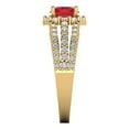 thumbnail image 3 of 1.76ct round cut red ruby 18k yellow gold halo Bridal Wedding Engagement Promise Anniversary Ring for Women size 4.75, 3 of 7