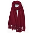 thumbnail image 1 of Bufanda de invierno Clothirily Fashion, chal con tacto de cachemir, rojo vino, 1 of 9