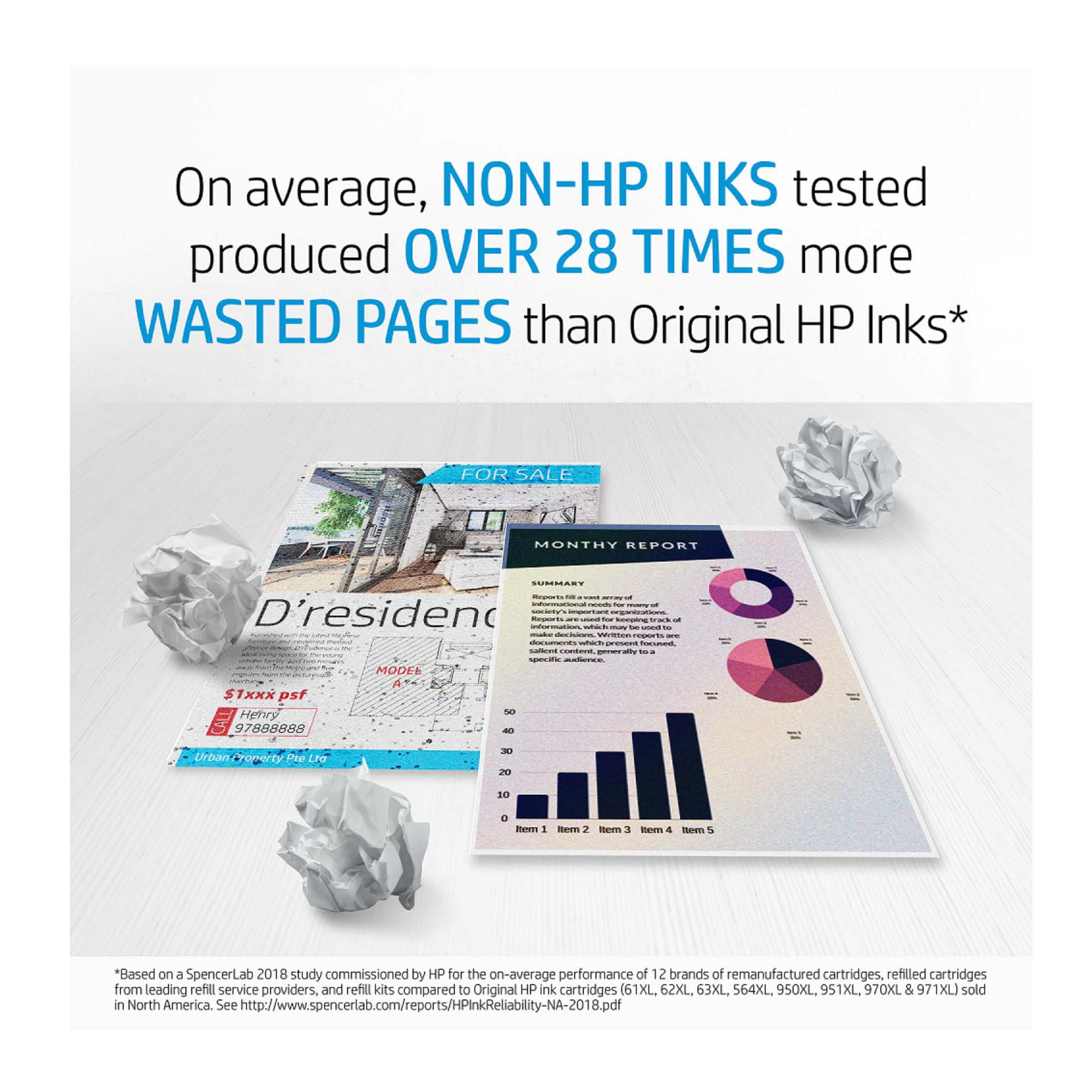 HP M0J01BN 62XL Tri-Color Original Ink Cartridge, 2 Pack 