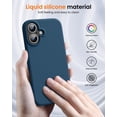 thumbnail image 3 of KOMI Designed for iPhone 16 Case,Shockproof Liquid Silicone Protective Phone Case with Soft Anti-Scratch Microfiber Lining Ultra Slim Drop Protection Phone Cover 6.1 inch Cobalt Blue, 3 of 5