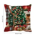 thumbnail image 3 of Luoshdecor Christmas Watercolor Throw Pillow Cover,18x18 in Christmas Tree Garlands Fireplace Scene Pillow Cushion for Home & Sofa Decor, 3 of 6