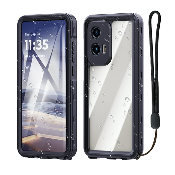 Allytechgroup Waterproof Case for Motorola Moto G Stylus 5G (2025), IP68 Waterproof Screen Protector Hand Wrist Full Body Protective Bumper Shockproof Phone Case for Moto G Stylus 5G 2025, Black