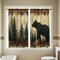 thumbnail image 5 of huayou 2 Pack Printed Kitchen Tier Curtains, 27.56x59.06 Inch Bear Pine Tree Forest Pattern Short Window Curtains, for Indoor Kitchen Cabin Lodge Home Window Decor, 5 of 7