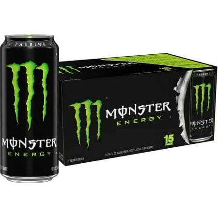 Monster Energy Drink, Green, Original, 16 Ounce (Pack of 15)