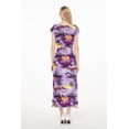 thumbnail image 3 of Robe Maxi Simple Hawaïenne pour Femme à Manches Cap Luau 2TG Violet Coucher de Soleil, 3 of 5