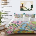 thumbnail image 3 of 3 Piece Colorful Flip Flops Duvet Cover Set Full Size, Microfiber Comforter/Quilt Cover with Corner Ties and 2 Pillowcases, Summer Blue Beach Ocean All Season Soft Bedding with Zipper Closure, 3 of 8