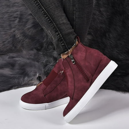 

Women s Retro Zip Waterproof Platform Thick Heel High-heeled Shoes Single Shoes