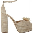thumbnail image 6 of Sam Edelman Kori Flora Pistachio Ankle Strap Peep Toe Dress Block Heeled Sandals (Platinum, 5), 6 of 6