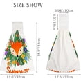 thumbnail image 2 of 2 Pcs Hanging Towels, Dish Towels Fox on Green Palms Leaves and Flowers Absorbent Hand Towels with Hanging Loop Washcloth for Bathroom Kitchen, 2 of 6
