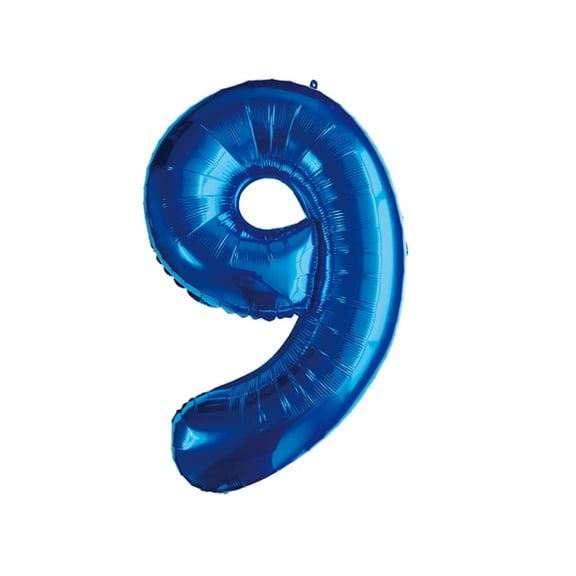 Number Nine Balloon Blue Number 9 Balloon 32" Foil Mylar Blue Number Balloon