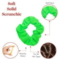 thumbnail image 4 of Motique Accessories Set of 2 Solid Hair Scrunchies for Adult Women (Neon Green), 4 of 6