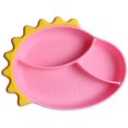 thumbnail image 2 of 3Pcs Silicone Baby Dinnerware Set Kids Utensils Dinner Plate Spoon And Fork Set Baby Toddler Feeding Training Utensils, 2 of 4
