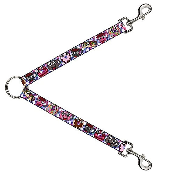 Buckle-Down Leash Splitter - Donuts & Coffee Cartoon - 1" Wide - 30" Length