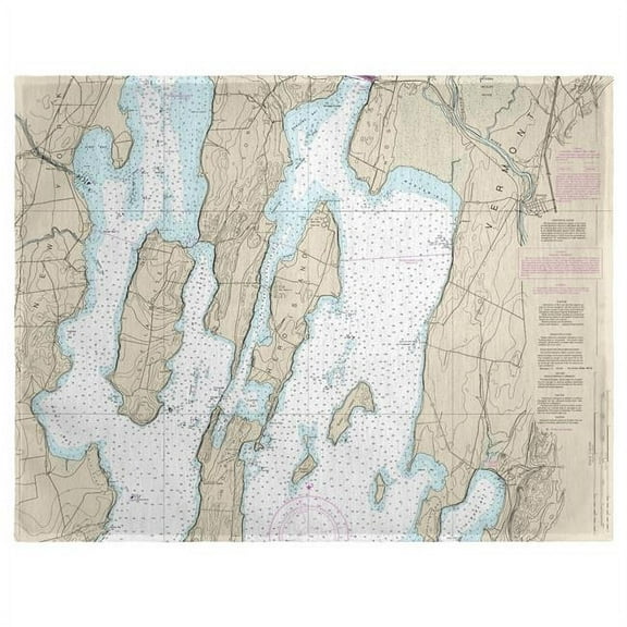 Betsy Drake PM14781 14 x 18 in. North Hero Island, VT Nautical Map Place Mat - Set of 4
