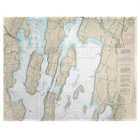 

Betsy Drake PM14781 14 x 18 in. North Hero Island VT Nautical Map Place Mat - Set of 4