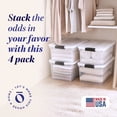 thumbnail image 2 of HOMZ 66-Quart Clear Stackable Plastic Storage Bins, Gray Latches, 4 Pack, 2 of 11
