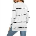 thumbnail image 2 of Women's Popular Tie-dye Printed Striped Round Neck Loose Long-sleeved Shirt Top, 2 of 2