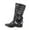 Black, variant on Oyedens Butterfly Rhinestones Mid Calf Boots for Women Fashion Slouch Winter Fall Women's Short Boots