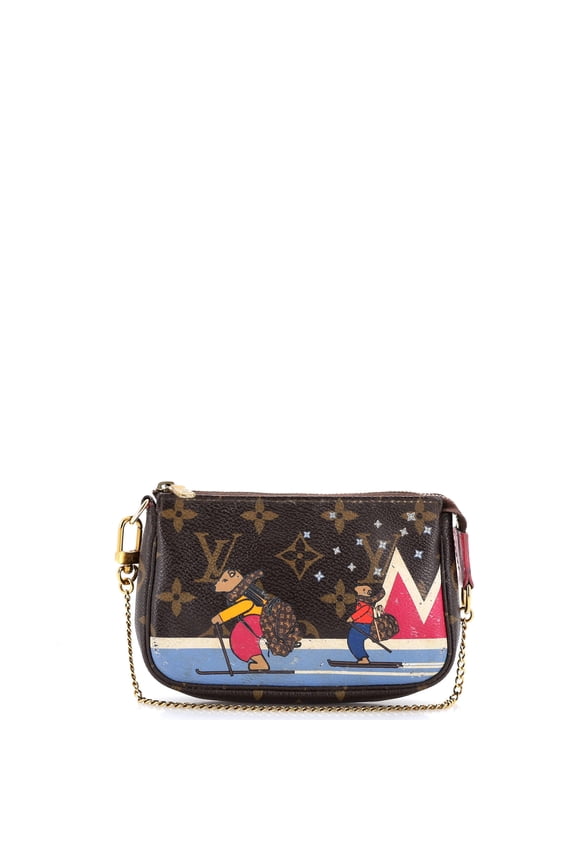 Pre-Owned Pochette Accessoires Limited Edition Christmas Animation Monogram Canvas Mini By Rebag