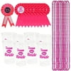 Joyin 33 Piece "Team Bride" Bachelorette Party Accessory Pack - Includes 8 Pink Bead Necklaces, 8 Team Bride Plastic Cups, 8 Team Bride Badges, and 1 Bride-To-Be Badge
