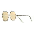 thumbnail image 3 of Hexagon Shape Sunglasses Womens Oversized Fashion Shades UV 400 Gold, Beige, 3 of 4