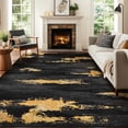 thumbnail image 5 of Bleum Cade 5'x7' Area Rugs for Living Room, Modern Abstract Rug Ultra Soft Washable Rugs for Bedroom, Anti Slip Durable Carpet Home Decor for Dining Room,Black Gold, 5 of 11