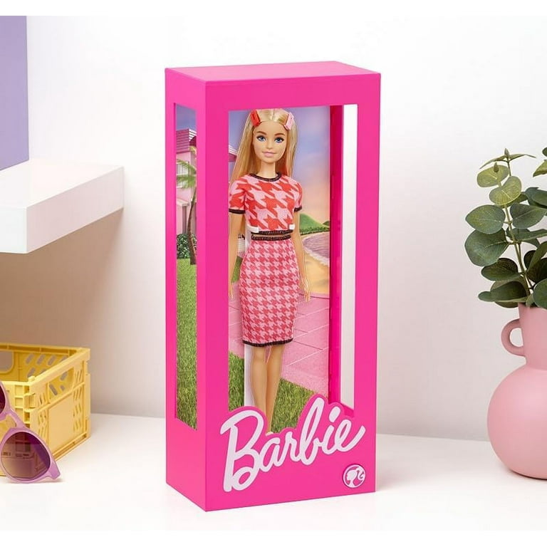 Paladone Barbie Doll Display Case Light 34cm 13 Tall with Interchangeable Scenes to Display your Barbie in Style