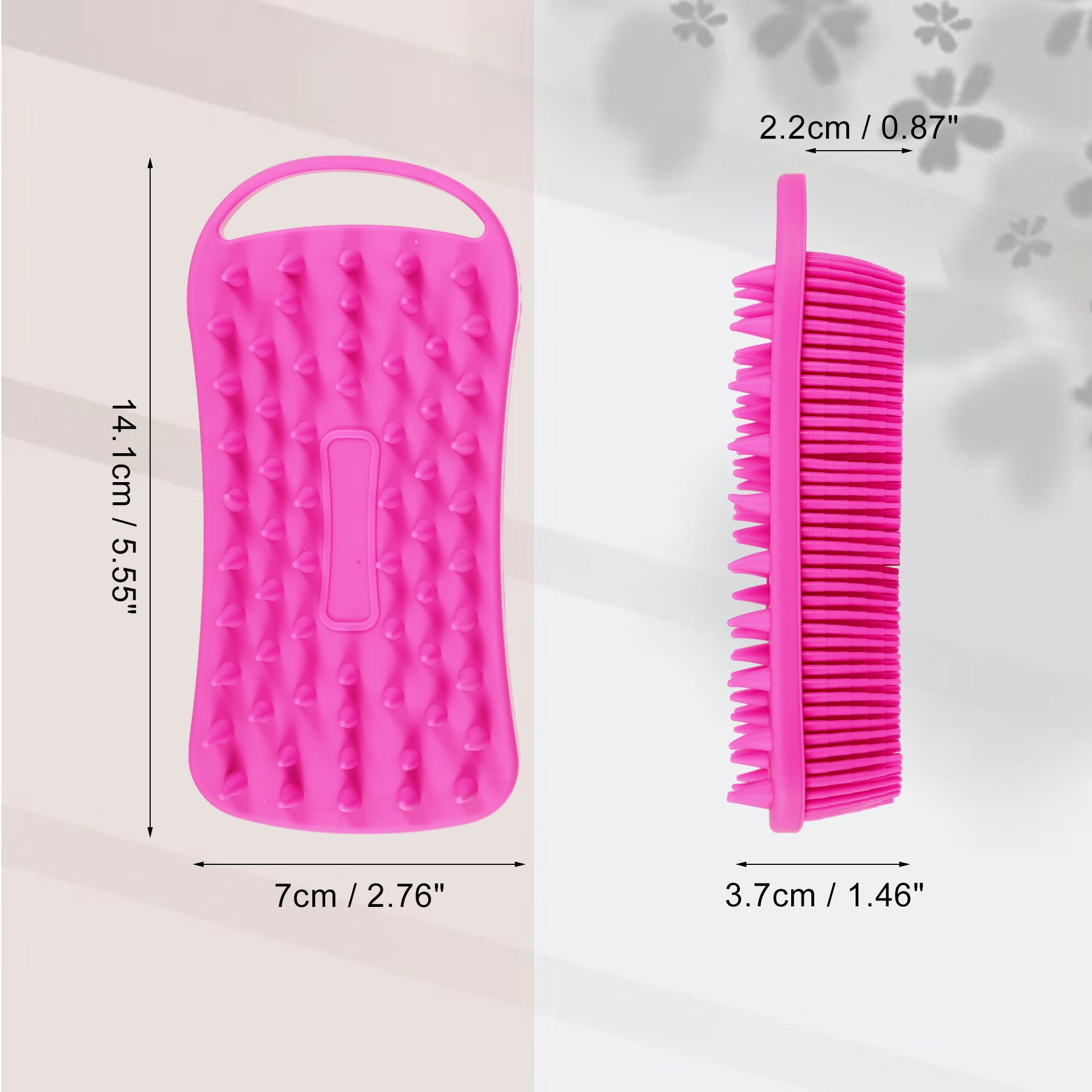 Unique Bargains Silicone for All Skin Types Body Scrubber 1 Pc Rose Red