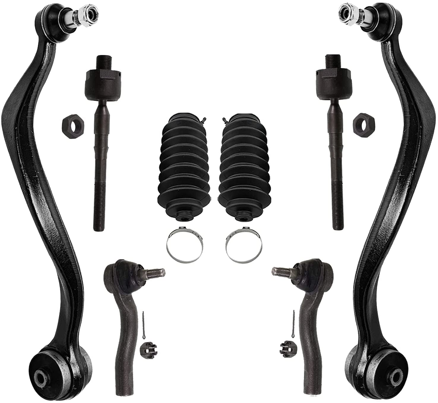 Detroit Axle - 14pc Front End Kit for Ford Fusion Lincoln MKZ Zephyr Mercury Milan Lower Control Arms w/Ball Joints Upper Lower Ball Joints Tie Rods Front Rear Sway Bars Replacement