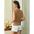thumbnail image 5 of Women V Neck Sweater Vest Sleeveless Knit Solid Casual Ribbed Preppy Pullover Tops, 5 of 5