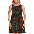 thumbnail image 1 of Fotbe Polynesian Turtles Vestido de Verano sin Mangas para Mujer – Vestido Midi Línea A, Estilo Camiseta Floral, Vestido Playero Casual y Fluido, 1 of 7