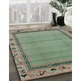 thumbnail image 3 of Ahgly Company Machine Washable Indoor Round Abstract Green Area Rugs, 5' Round, 3 of 7