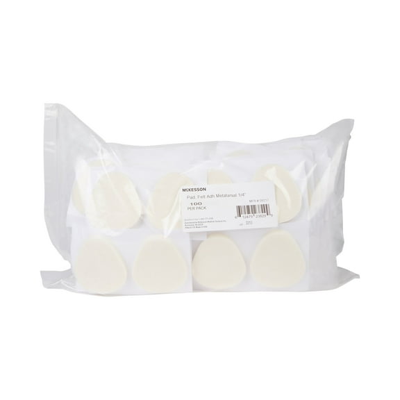 McKesson White Protective Pad Size 106 1/4 Inch Thick Adhesive for the Foot 9217, 2000 Ct