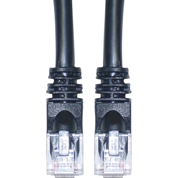 Cat6 Ethernet Cable, 24AWG, RJ45 Gold Plate Connector, ETL, 4 Pair Stranded Copper, Snagless Mold Boot Unshielded Twisted Pair (UTP) Internet Network Patch Cable, 2 Foot, Black, CableWholesale