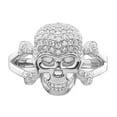thumbnail image 5 of Sterling Silver Rhodium-plated & CZ Skull Ring, 5 of 6
