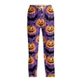 thumbnail image 7 of MLQIDK Men's Pajama Pants Fall Pajamas Halloween Loose fit Pumpkin Bat Ghost Print Pajama Pants Elastic Waist Drawstring Pumpkin Pajamas Funny Fall Pjs, 7 of 7