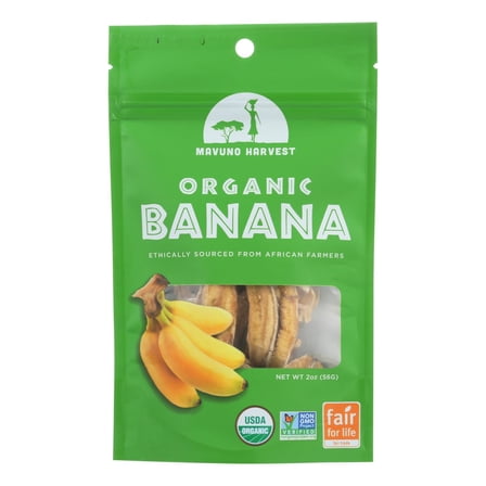 Mavuno Harvest Organic Dried Fruit, Banana, 2 Ozbag