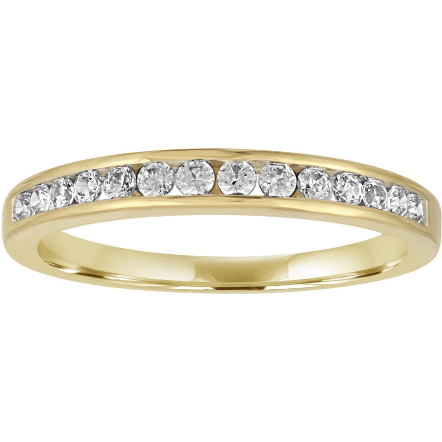 Forever Bride Forever Bride 1/4 Carat T.W. Round Diamond 10 Kt Yellow Gold Channel Wedding