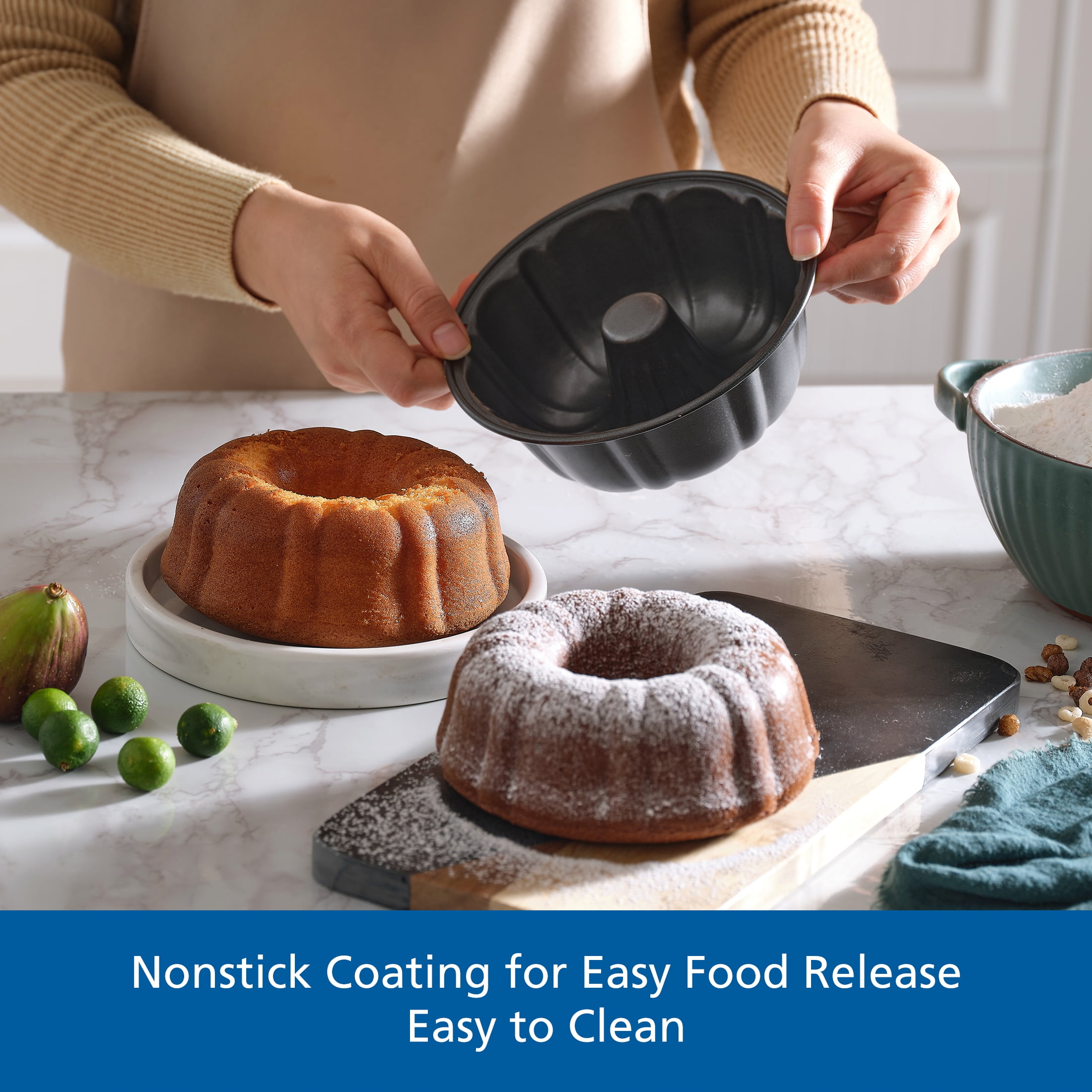 Mainstays 6 inch Mini Fluted Cake Pan, Carbon Steel